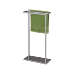 Kings Brand Furniture Modern Minimalist 3-Bar Freestanding Towel Rack, Polished Chrome Stainless Steel thumbnail 4