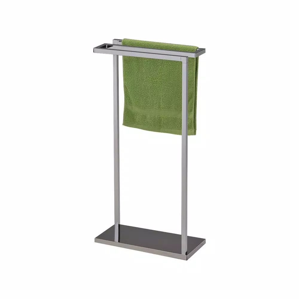 Kings Brand Furniture Modern Minimalist 3-Bar Freestanding Towel Rack, Polished Chrome Stainless Steel