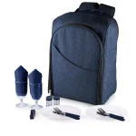 Picnic Time Colorado Navy Wood Picnic Cooler Backpack, Insulated Soft-Side Cooler for Two thumbnail 3