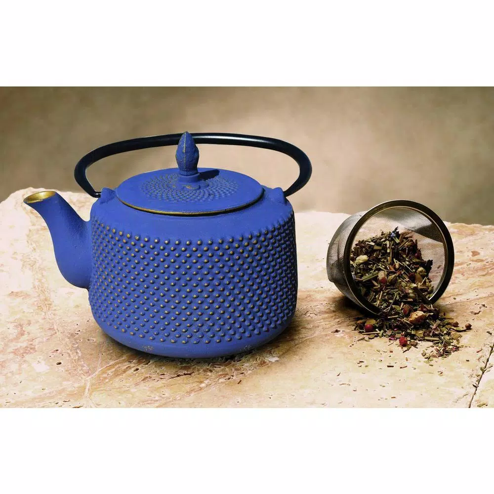 Old Dutch Matsukasa Gold and Black Cast Iron Tetsubin Teapot, 3.5-Cup