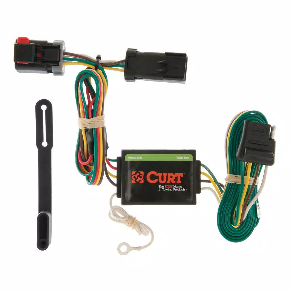 CURT Custom Vehicle-Trailer Wiring Harness, 4-Way Flat T-Connector for Chrysler Caravan, Town & Country, Voyager