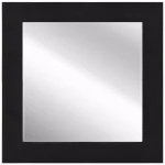 Unbranded Large 48x48 Square Black Faux Shagreen Modern Accent Mirror with Hooks thumbnail 1