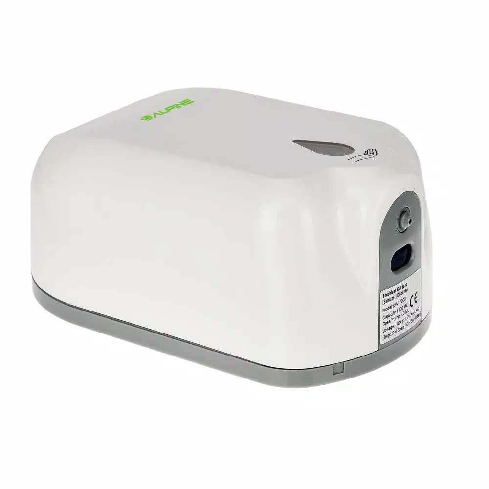 Alpine Industries 1100ml Automatic Liquid Gel Hand Sanitizer & Soap Dispenser, White