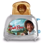 Uncanny Brands Bob Ross 2-Slice Silver Toaster with Reheat, Defrost, and Quick Stop Functions thumbnail 1