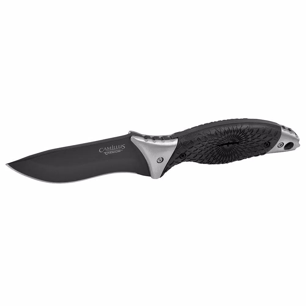 Camillus ST6 4 in. Carbonitride Titanium Drop Point Fixed Blade Knife with Sheath