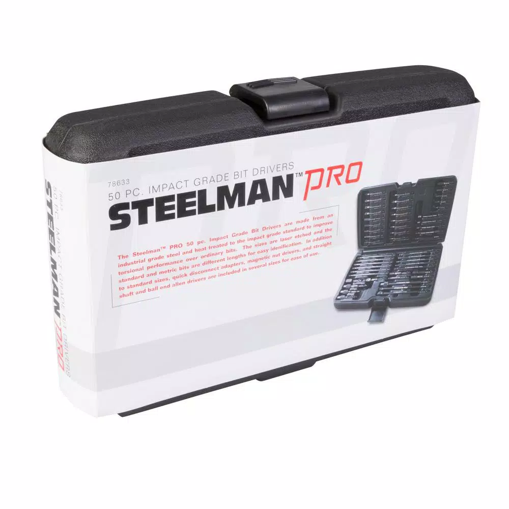 STEELMAN PRO 50-Piece Black Oxide Steel Impact Driver Bit Set
