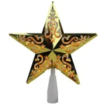 Northlight 8.5 in. Gold Star Cut-Out Christmas Tree Topper with Clear Prelit Lights thumbnail 1