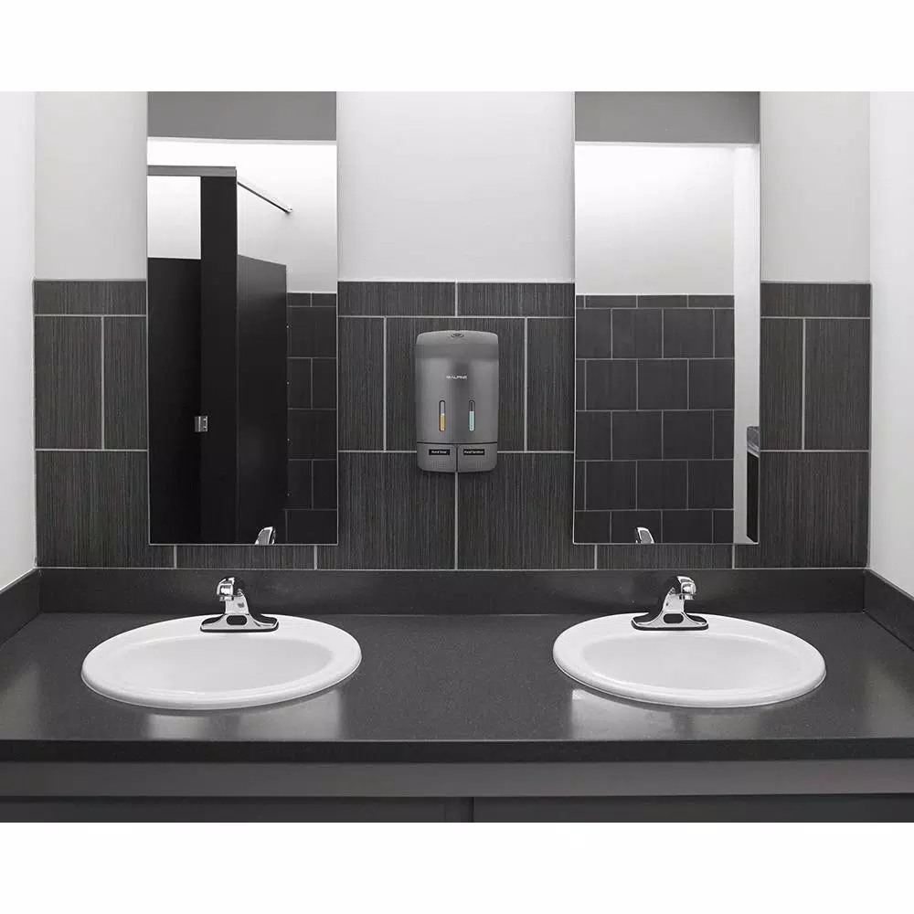 Alpine Industries Dual Soap and Hand Sanitizer Dispenser, 1100 ml, Gray