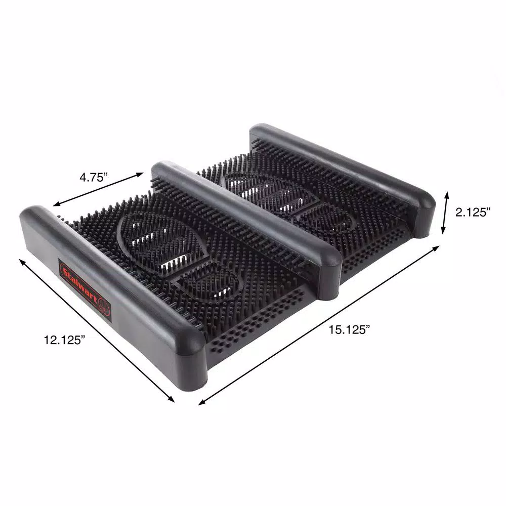Stalwart Heavy-Duty Boot and Shoe Deck Scrub Brush Mat, 15.125 in.