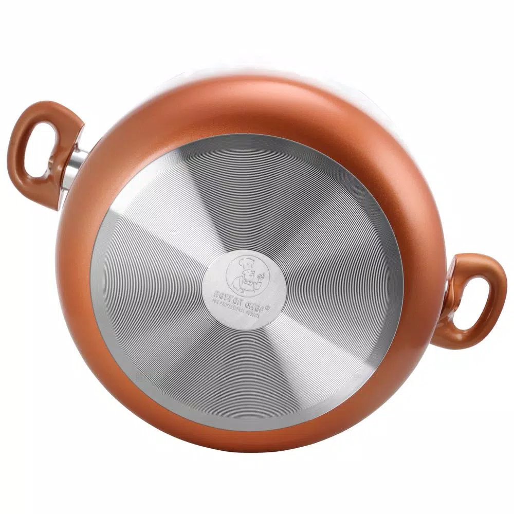 Better Chef 3 Qt. Round Aluminum Ceramic Nonstick Dutch Oven with Glass Lid, Copper