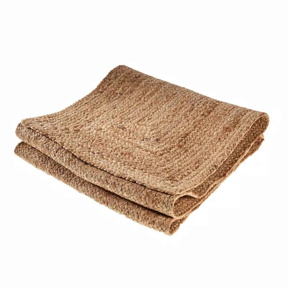 LR Home 80 in. x 16 in. Natural Jute Classic Braided Table Runner