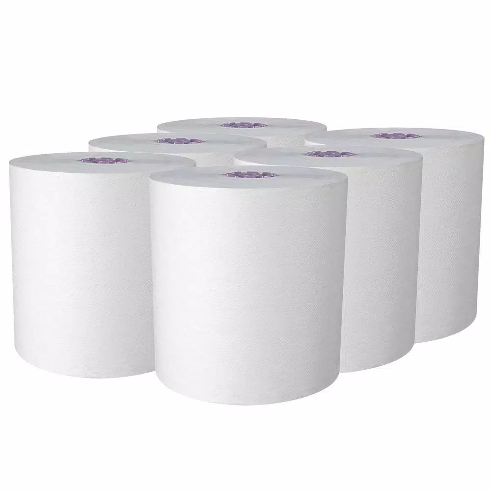 Scott Essential Unperforated Hard Roll Paper Towels, White, 6-Roll Pack