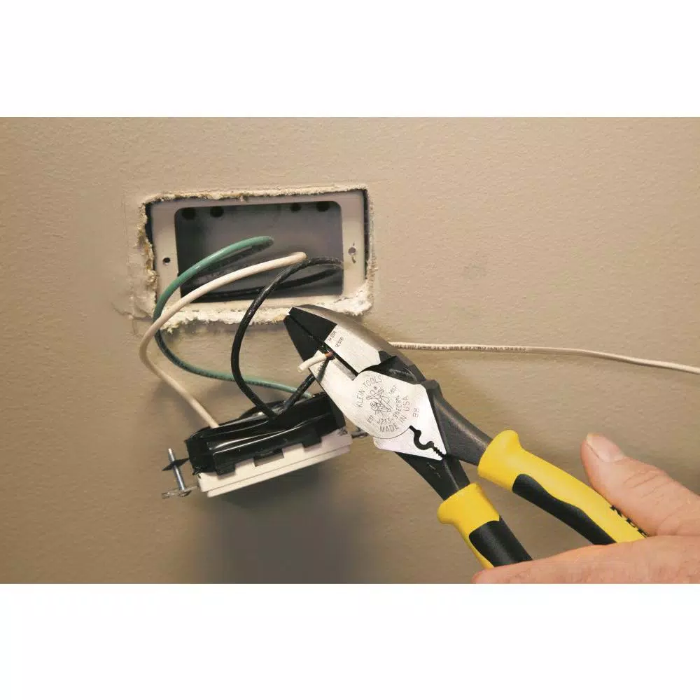 Klein Tools 9 in. High-Leverage Side Cutting Pliers with Wire Stripper and Crimper