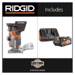 RIDGID 18V OCTANE Brushless Compact Fixed Base Router Kit with 4.0 Ah Battery and Charger thumbnail 2