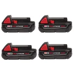 Milwaukee M18 REDLITHIUM 2.0 18V 2.0 Ah Compact Lithium-Ion Battery Pack (4-Pack) thumbnail 1