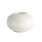 3R Studios White Handmade Marble Decorative Rose Bowl Vase with Distressed Finish thumbnail 1