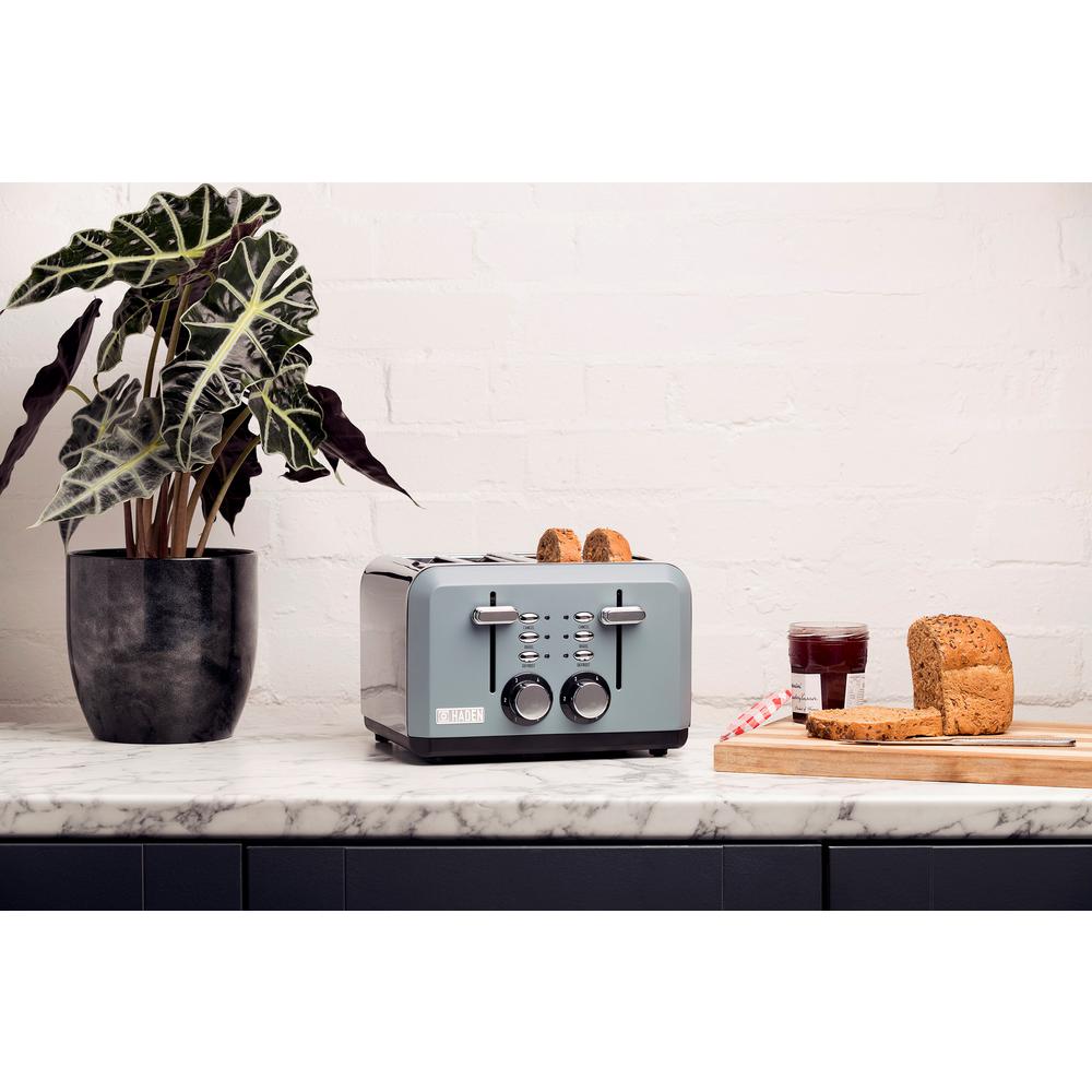 Haden Perth 1500W 4-Slice Wide Slot Toaster, Slate Grey
