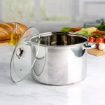 Ecolution Pure Intentions 12 Qt. Stainless Steel Stock Pot with Glass Lid thumbnail 1
