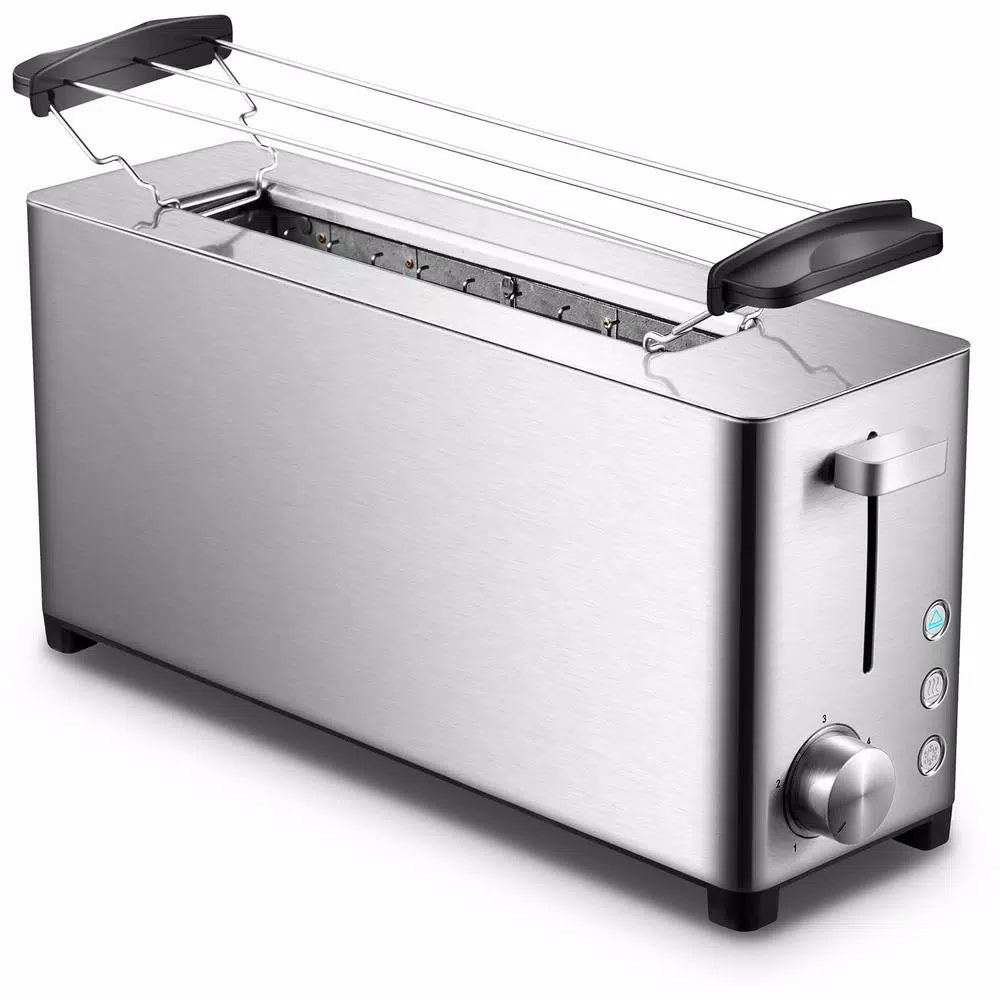 Caso Design 4-Slice Stainless Steel Wide Slot Toaster with Bun Warmer