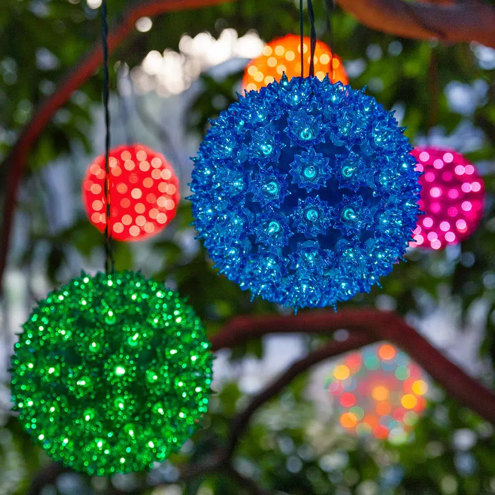 Wintergreen Lighting 7.5 in. Blue LED Starlight Sphere Decorative Light Orb with 120 Mini Lights