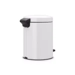 Brabantia Icon 1.3 Gal. White Steel Step-On Trash Can with Soft-Close Lid thumbnail 2