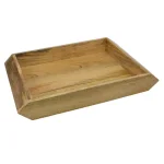 Stonebriar Collection Stonebriar Rustic Mango Wood Square Serving Tray with Handles thumbnail 1