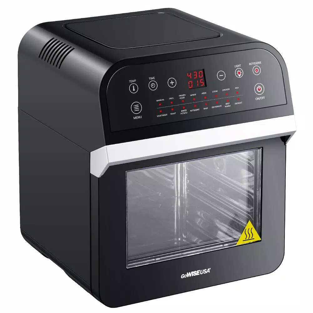 GoWISE USA Gowise 12.7 Qt. Air Fryer Oven with Rotisserie, 15 Presets, and 10 Accessories