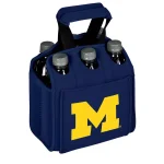 Picnic Time University of Michigan Wolverines 6-Bottle Insulated Neoprene Beverage Carrier, Navy thumbnail 1
