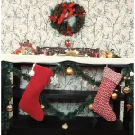 LR Home 20 in. Red and White Chevron Cotton Christmas Stocking with Pom Pom thumbnail 3