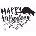 WallPops Happy Halloween Wall Quote Decals - 6 Piece Spider Web and Rat Set thumbnail 2