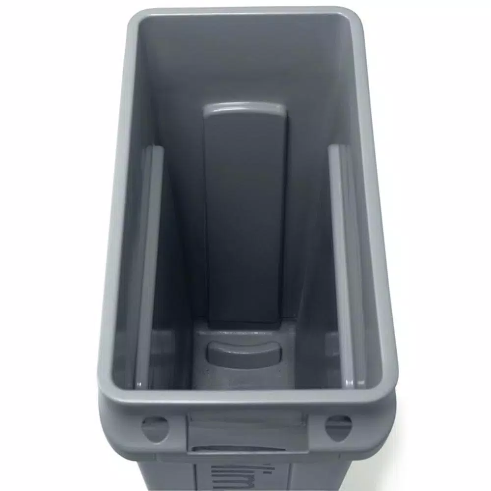 Rubbermaid Commercial Products Slim Jim 23 Gallon Gray Vented Resin Trash Can
