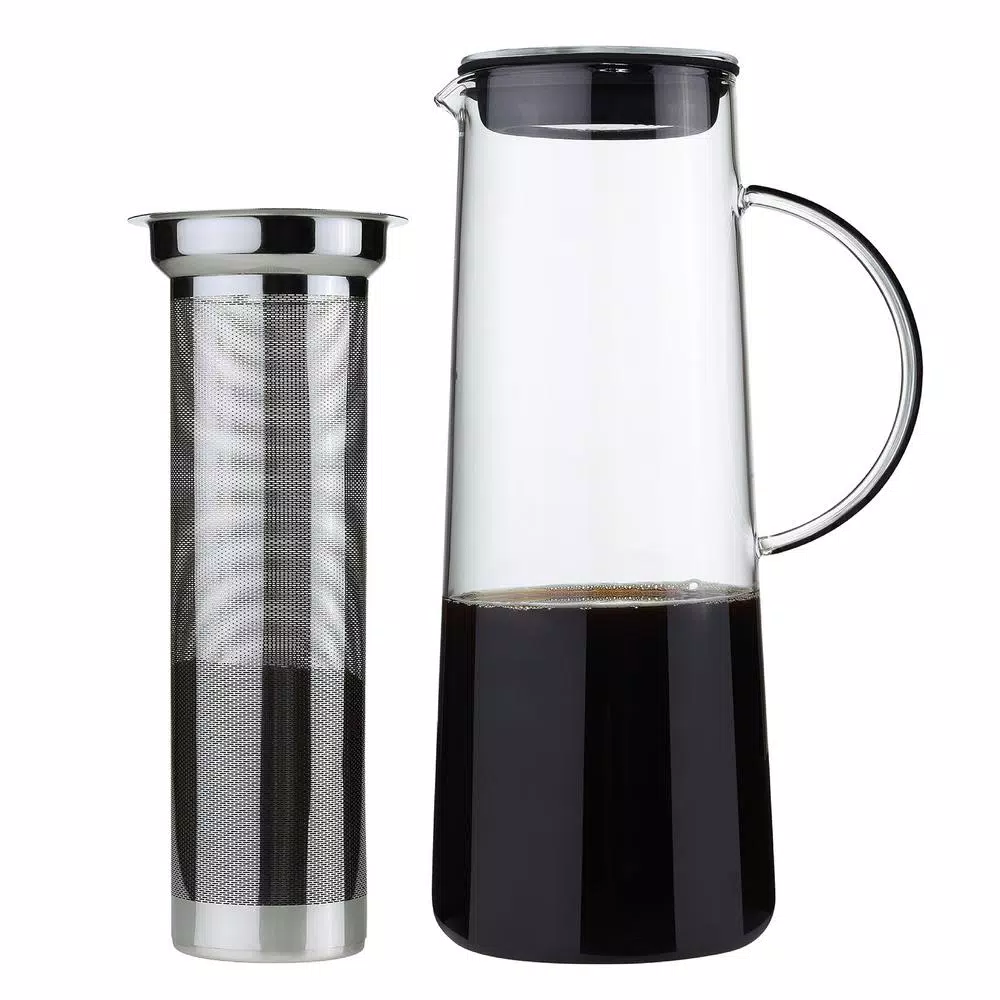 ZASSENHAUS 8-Cup Borosilicate Glass Coffee Maker & Cold Brew Infuser with Stainless Steel Filter