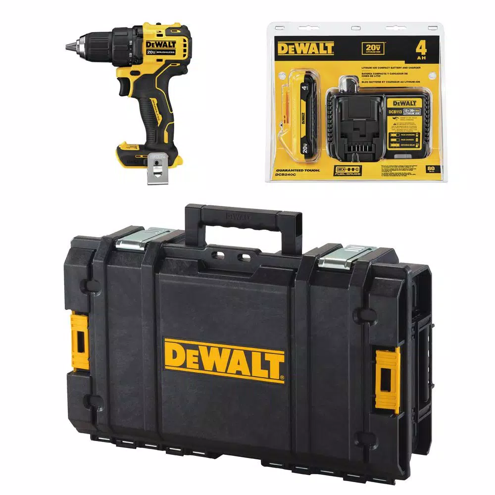 DEWALT 20V MAX ATOMIC Brushless Drill/Driver & Oscillating Multi-Tool Kit with 4 Ah Battery & Charger