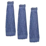 Kleen Handler Heavy Duty Commercial String Mop Refill, Blue Cotton Looped End, 3-Pack thumbnail 1