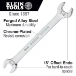 Klein Tools 5-Piece Open-End Wrench Set, Alloy Steel, Chrome-Plated thumbnail 2
