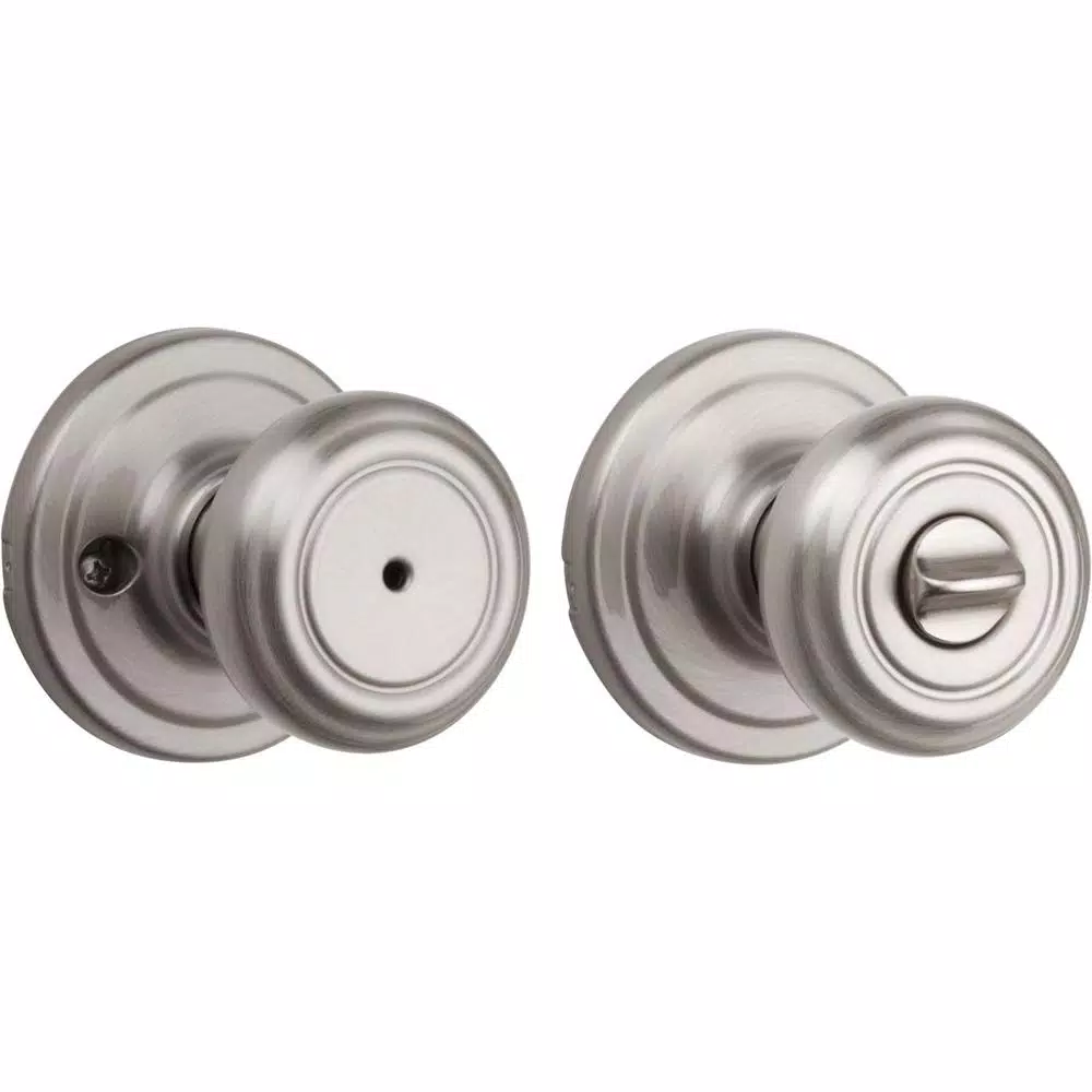 Kwikset Cameron Privacy Door Knob, Satin Nickel, with Microban Antimicrobial Technology