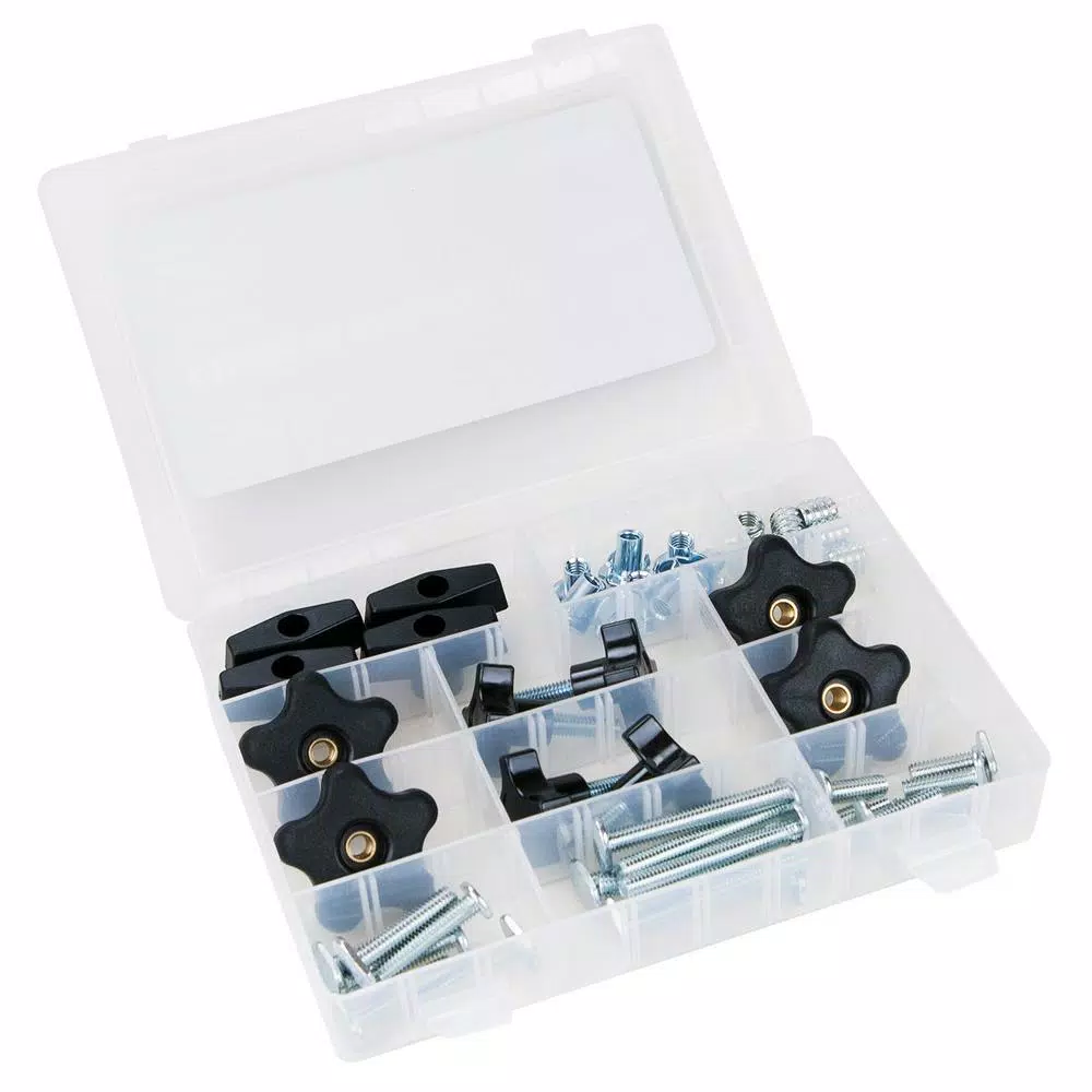 POWERTEC 46-Piece 5/16-18 in. T-Track Jig Hardware Kit with Sorting Case