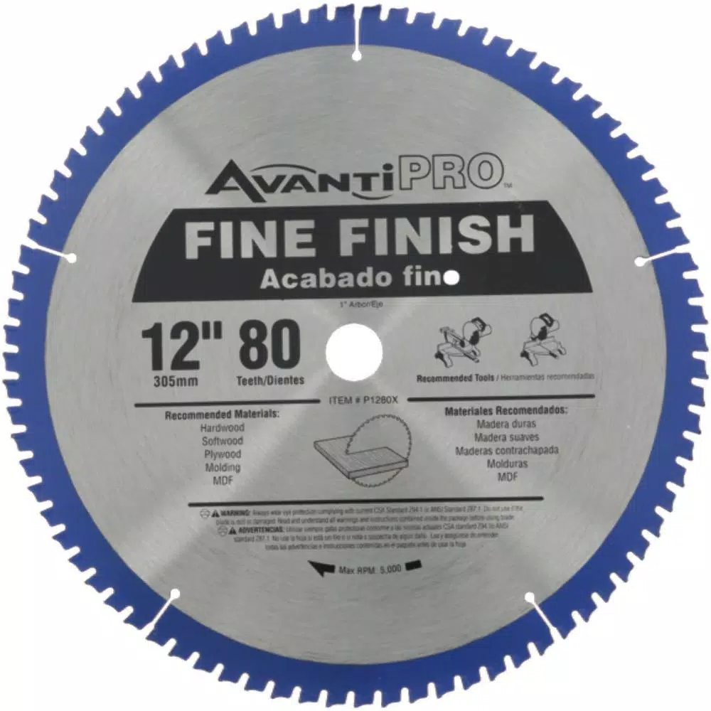 Avanti Pro AvantiPRO 12 in. x 80-Teeth Fine Finish Carbide Circular Saw Blade (2-Pack)
