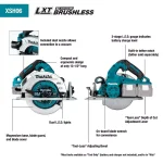 Makita 18V X2 LXT Brushless 7-1/4 in. Circular Saw Kit (36V) with 2 5.0Ah Batteries and Charger thumbnail 2
