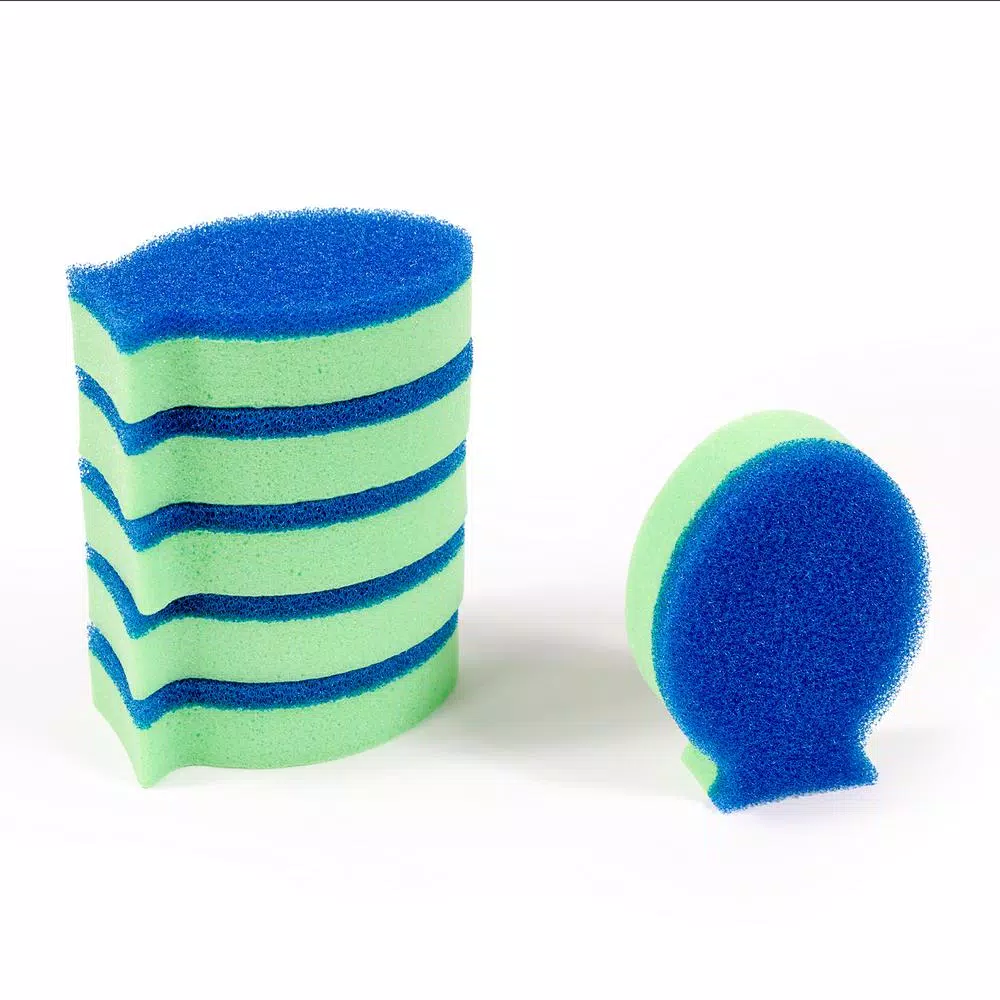 DishFish Dual Scrubber Sponge, Non-Scratch & Antibacterial, 6-Pack
