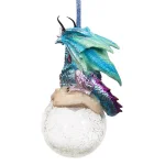 Design Toscano Frost the Gothic Dragon Holiday Ornament Set, 3-Piece thumbnail 4