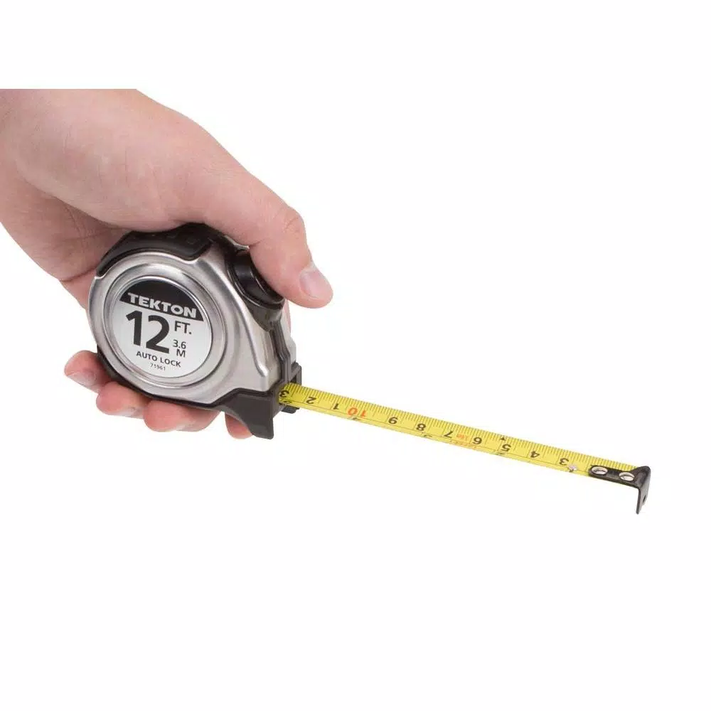 TEKTON 12 ft. x 5/8 in. Auto Lock Tape Measure with Stainless Steel Housing