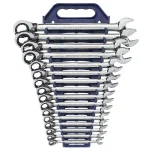 GearWrench 16-Piece Metric Reversible Ratcheting Combination Wrench Set thumbnail 1