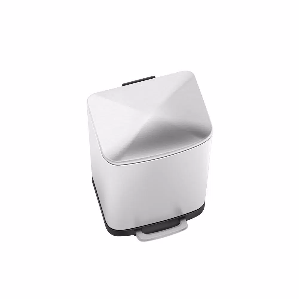 Innovaze 1.6 Gal. Brushed Stainless Steel Rectangular Step-On Trash Can with Fingerprint-Free Finish