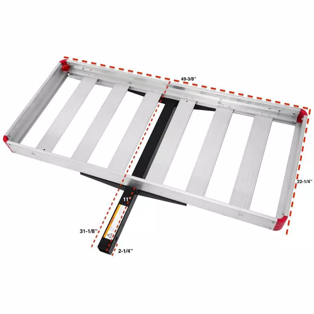 MaxxHaul 70422 Aluminum High Mount Compact Cargo Carrier for 2 in. Hitch Receiver, 500 lb. Capacity