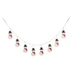 Glitzhome 6 ft. Metal Snowman Christmas Garland, Rustic Holiday Decor thumbnail 1