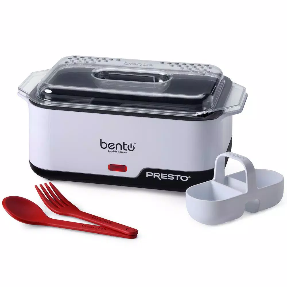 Presto Electric Bento Box Steamer & Ramen Noodle Cooker, 1.75 Cup, White
