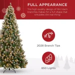 Best Choice Products 9 ft. Pre-Lit Flocked Artificial Christmas Tree with 850 Warm White Lights and Pinecones thumbnail 5