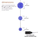 Alpine Corporation 37 in. 3-Tier Hanging Christmas Ornament with 350 Blue and White Chasing LED Lights thumbnail 3