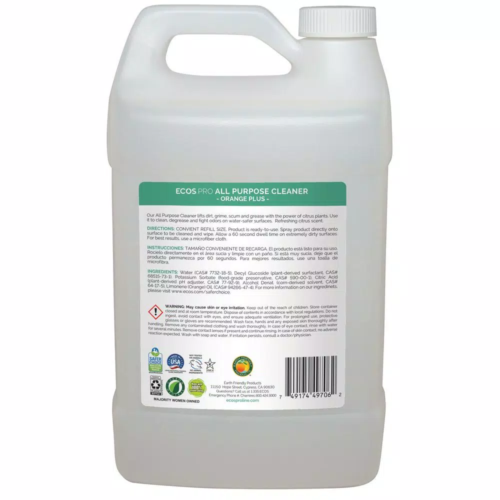 ECOS Pro Orange Plus All Purpose Cleaner and Degreaser, 128 oz.